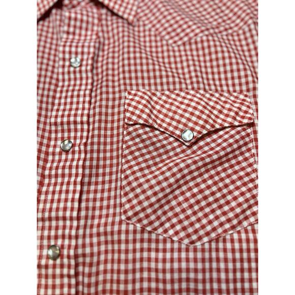 HbarC VTG California Western Pearl Snap Shirt Mens Size 17.5 34 Made in USA - Picture 9 of 10